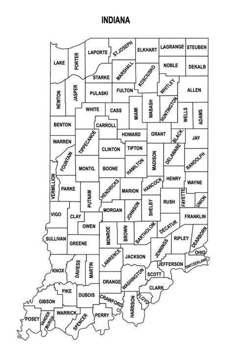 N.e Indiana County Printable B & W M Ap