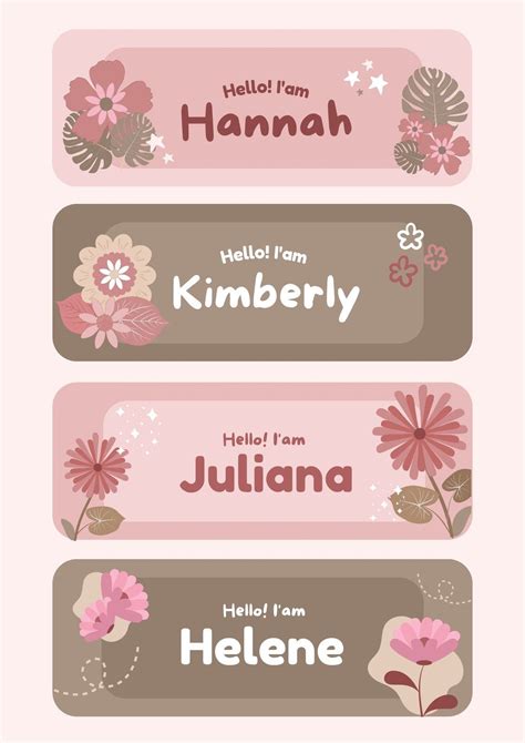 Name Sticker Templates