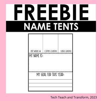 Name Tent Template For Students