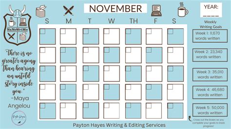 Nanowrimo Printables