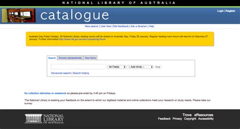 National Library Australia Catalogue