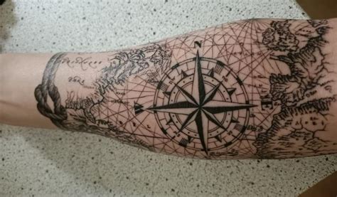 Nautical Chart Tattoo