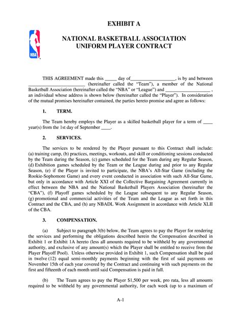 Nba Contract Template