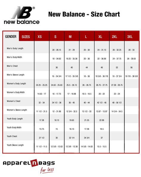 New Balance Youth Size Chart