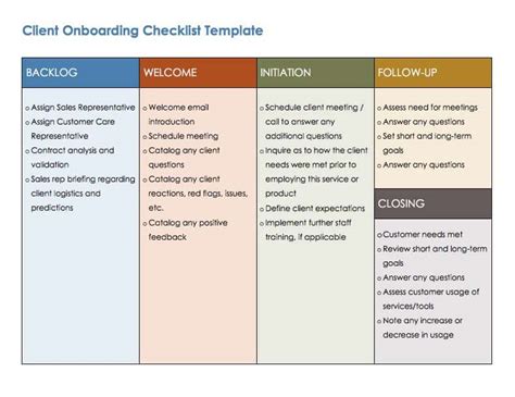 New Customer Onboarding Checklist Template