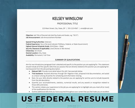 New Federal Resume Template