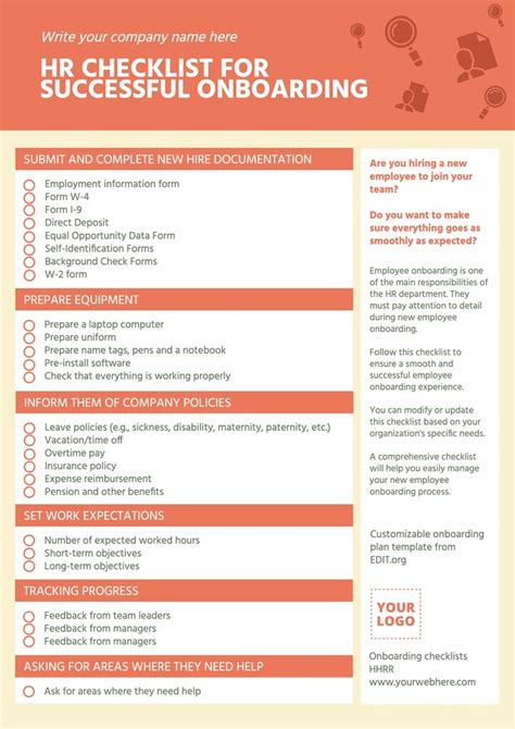 New Hire Onboarding Checklist Template