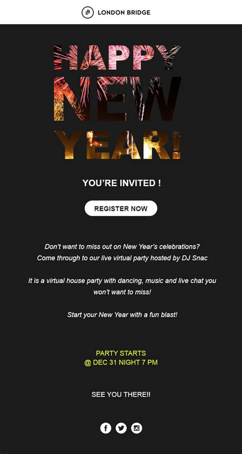New Year Email Template
