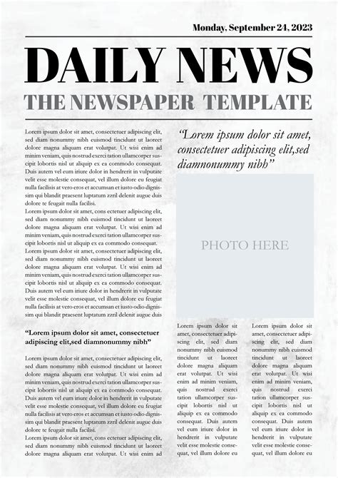 News Paper Template Word