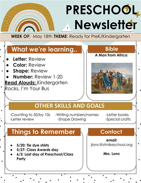 Newsletter For Preschool Template