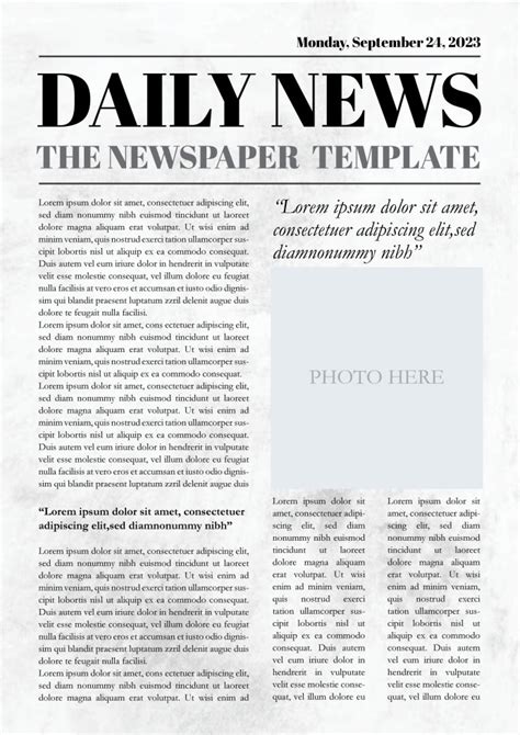 Newspaper Layout Template
