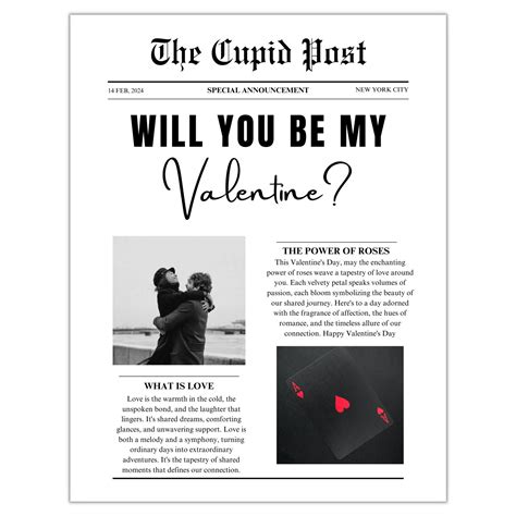 Newspaper Valentine Template