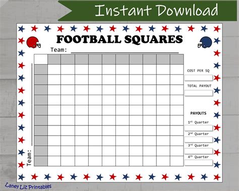 Nfl Football Squares Printable