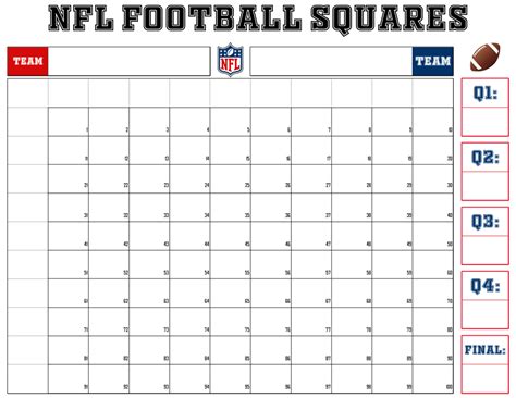 Nfl Squares Template