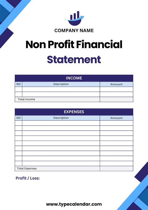 Non Profit Financial Statement Template Excel