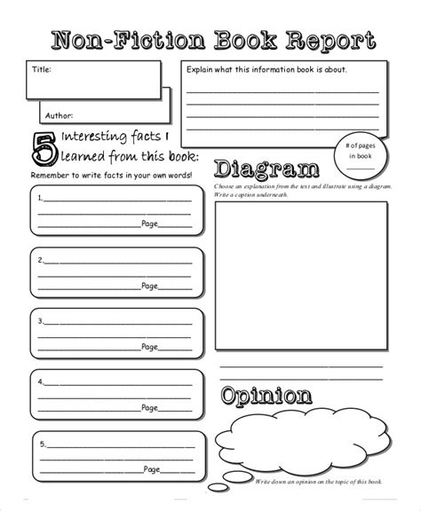 Nonfiction Book Report Template