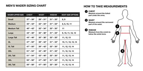 Northern Flight Waders Size Chart