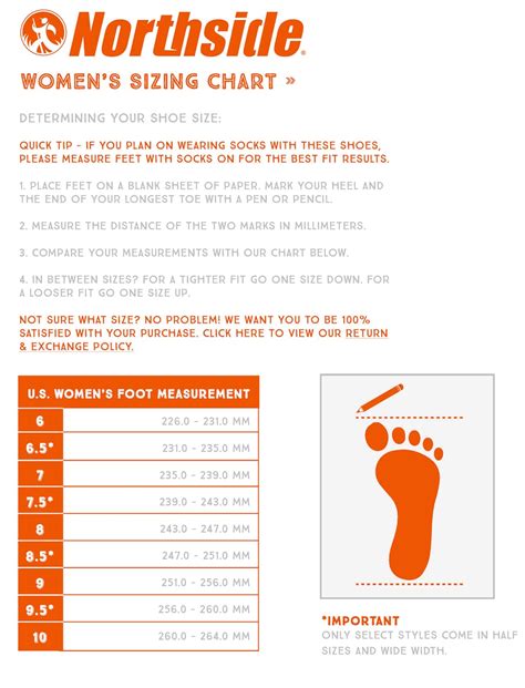 Northside Shoes Size Chart