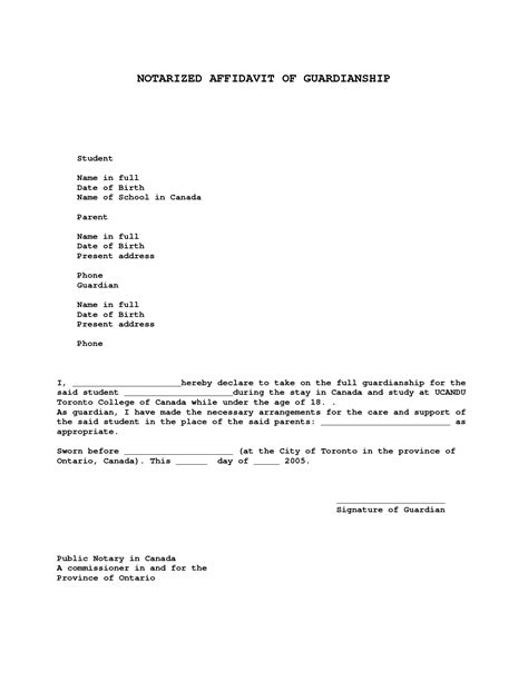 Notarized Affidavit Template
