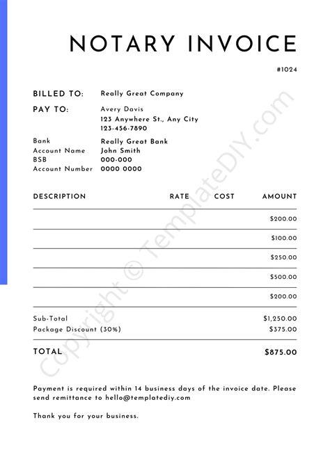 Notary Invoice Template