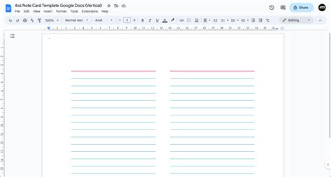 Note Card Template For Google Docs