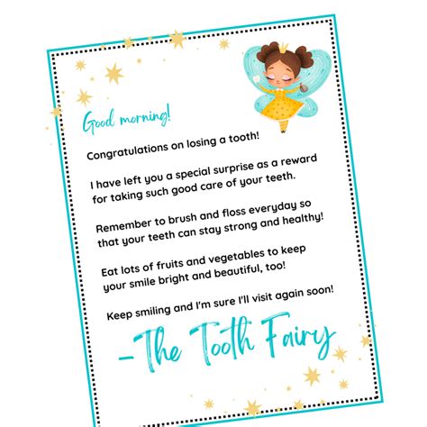 Notes From The Tooth Fairy Printable