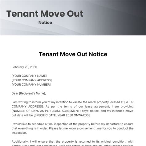 Notice To Move Out Template
