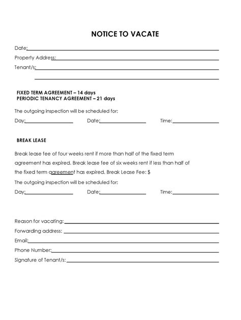 Notice To Vacate Georgia Template