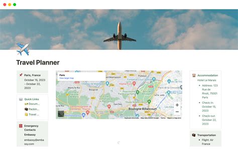 Notion Travel Planner Template