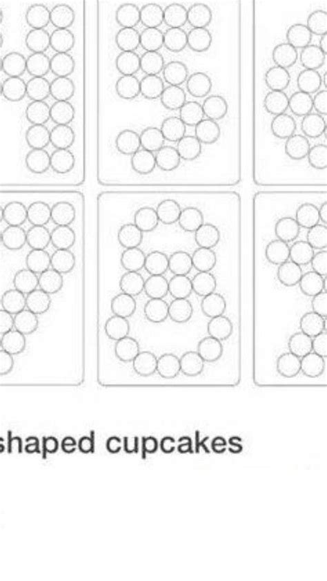 Number 4 Cupcake Cake Template