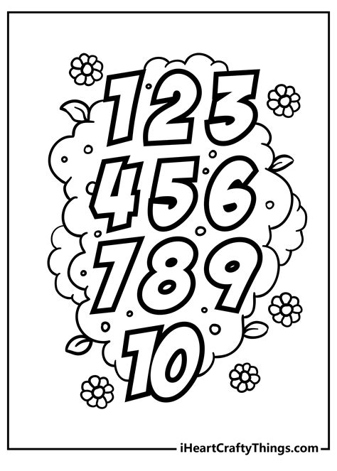 Number Colouring Sheets Printable
