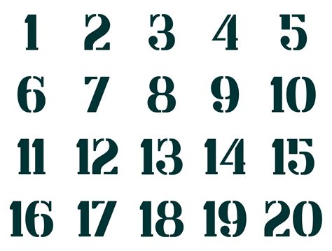 Number Templates Printable