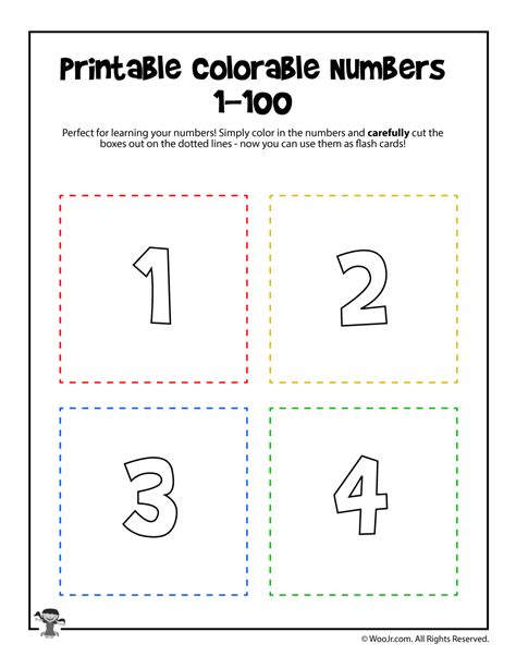 Numbers 1-4 Printable