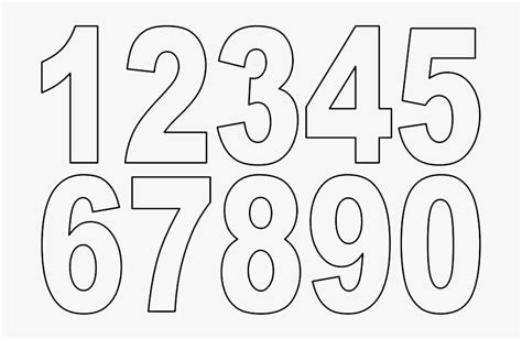 Numbers Outline Printable