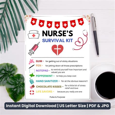 Nurse Survival Kit Printable