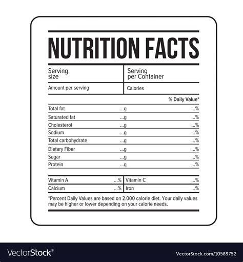 Nutrition Facts Label Blank Template