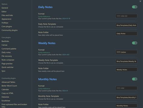 Obsidian Daily Note Template