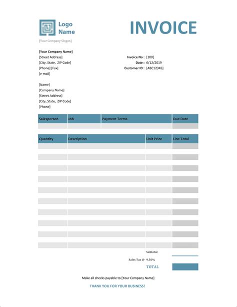 Office Bill Template