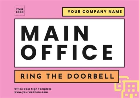 Office Door Signs Templates