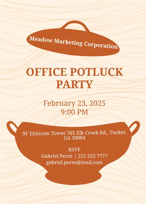 Office Potluck Invitation Template