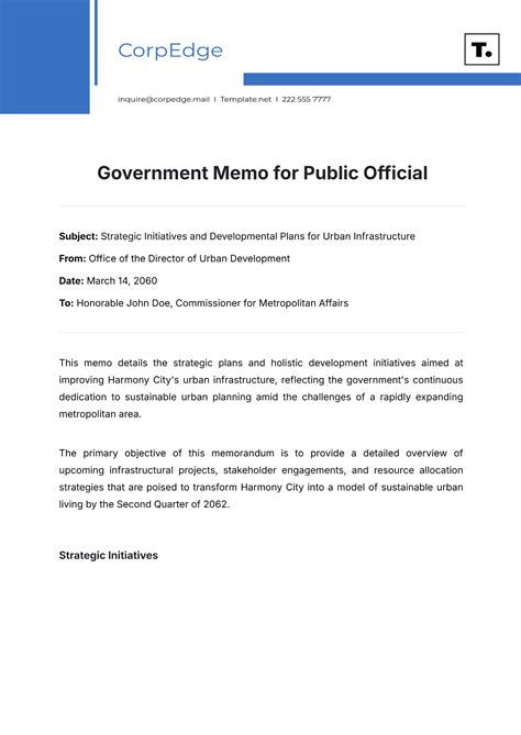 Official Memorandum Template