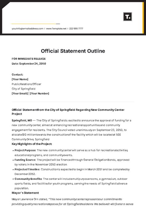 Official Statement Template