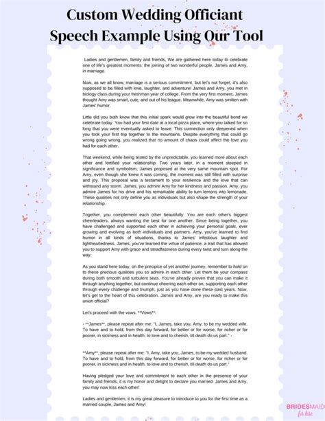 Officiant Speech Template