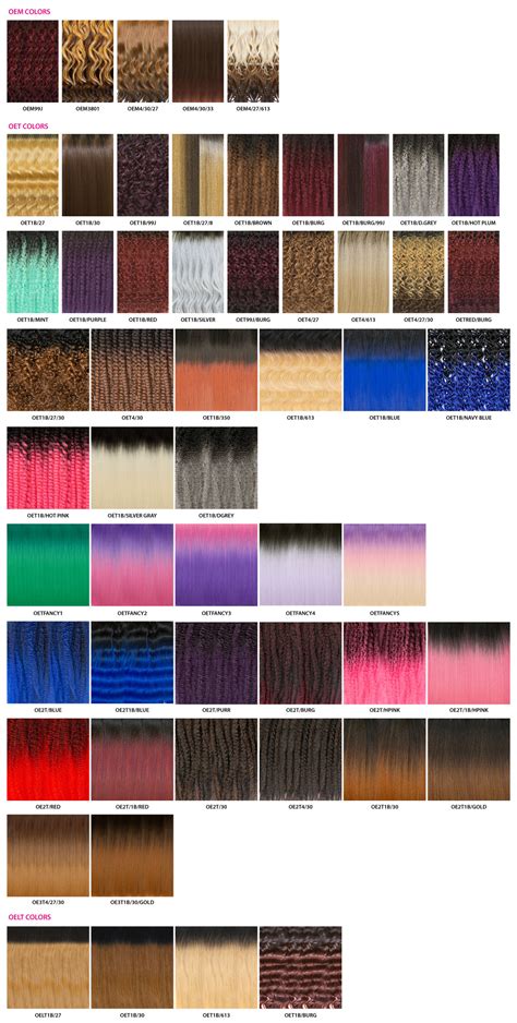Ombre Color Chart