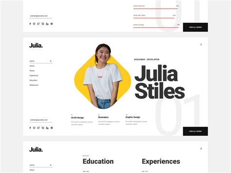 One Page Portfolio Template Free Download
