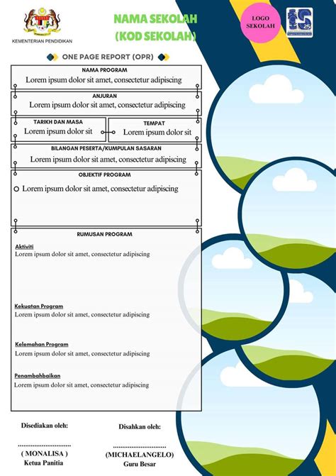 One Page Report Template