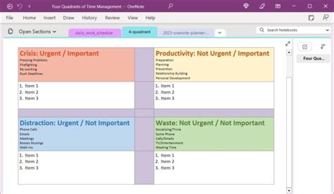 Onenote Template Ideas