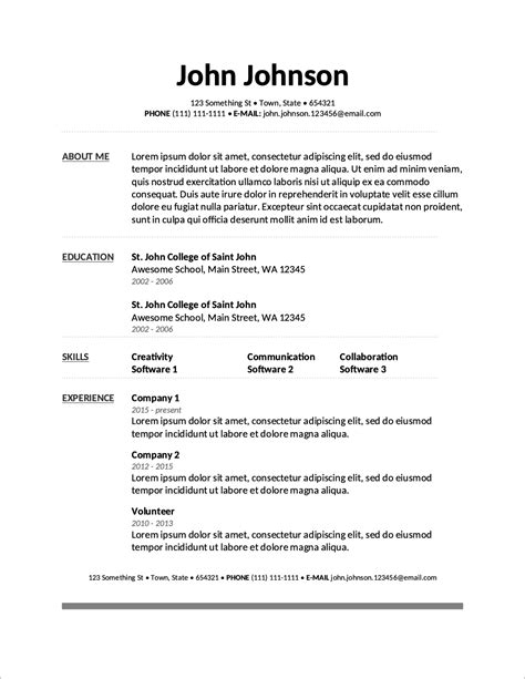 Open Office Resume Template