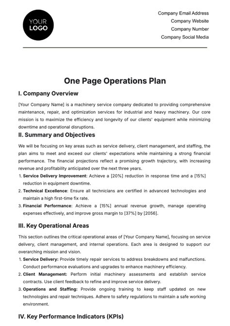 Operations Plan Template