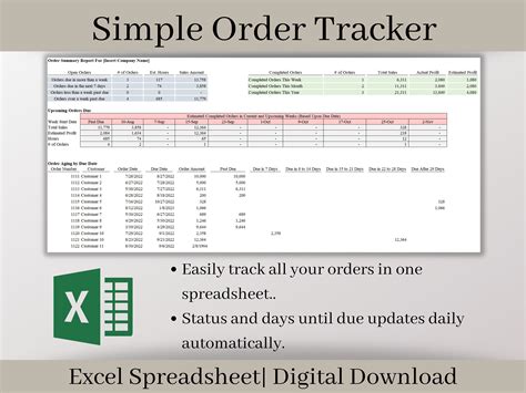 Order Spreadsheet Template